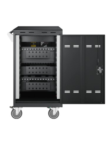 E24C+ Negro Laptop / Tablet Mesita con ruedas para multimedia