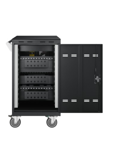 E24C+ Negro Laptop / Tablet Mesita con ruedas para multimedia