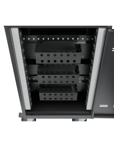 E24C+ Negro Laptop / Tablet Mesita con ruedas para multimedia