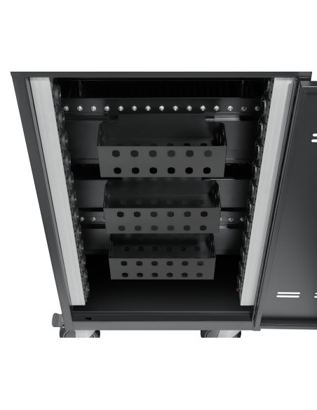 E24C+ Negro Laptop / Tablet Mesita con ruedas para multimedia