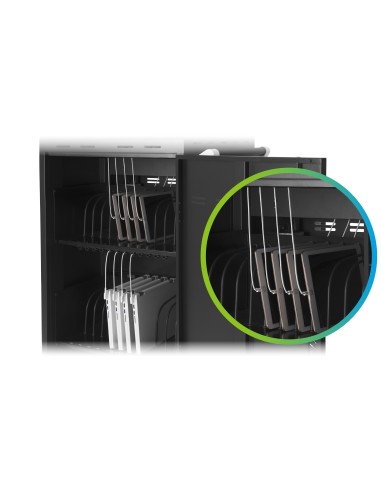 E24C+ Negro Laptop / Tablet Mesita con ruedas para multimedia