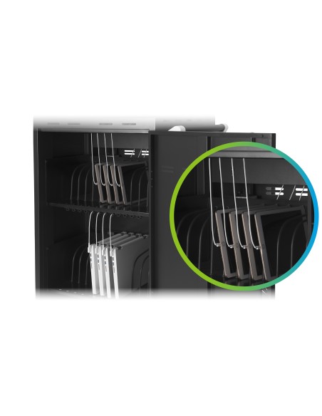 E24C+ Negro Laptop / Tablet Mesita con ruedas para multimedia