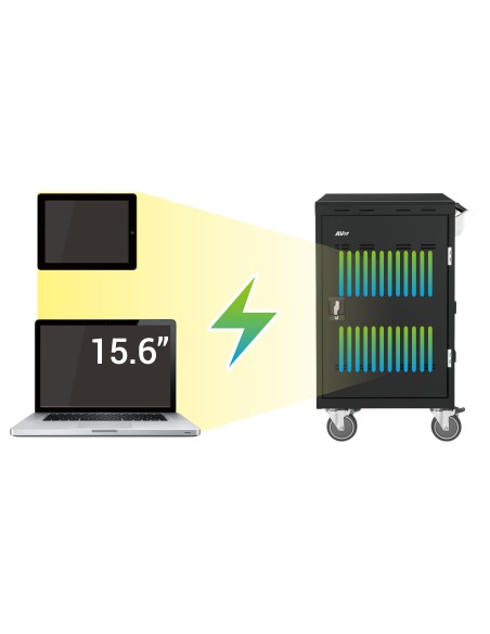 E24C+ Negro Laptop / Tablet Mesita con ruedas para multimedia