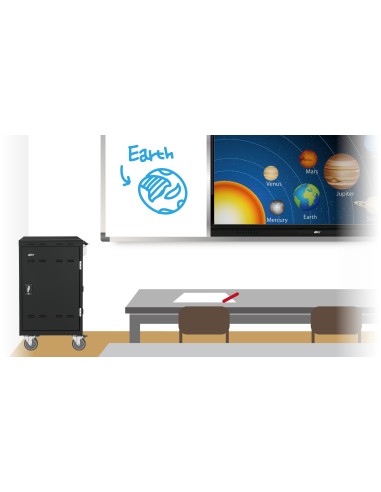 E24C+ Negro Laptop / Tablet Mesita con ruedas para multimedia