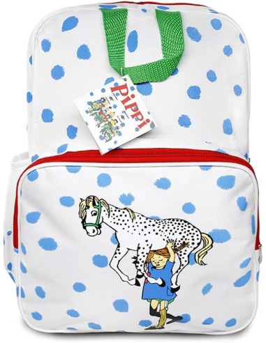 MOCHILA PIPI CALZASLARGAS BLANCA CON TOPOS1430505