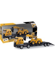 2 en 1 camion de transporte con excavadora luz y sonido giros