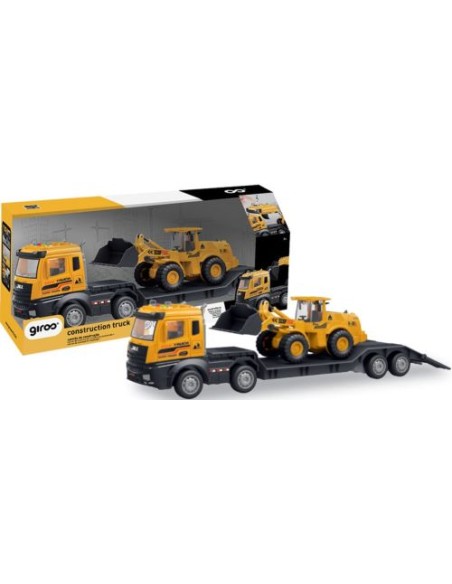 2 EN 1 CAMION DE TRANSPORTE Y PALA LUZ Y SONIDOS GIROS