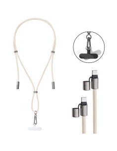 Handykette als Lade- + Datenkabel USB-C bis 1,65m beige cable USB USB C