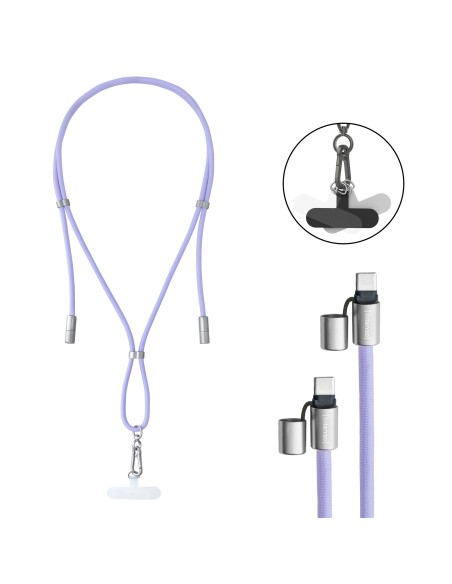 Handykette als Lade- + Datenkabel USB-C bis 1,65m lila cable USB USB C Púrpura