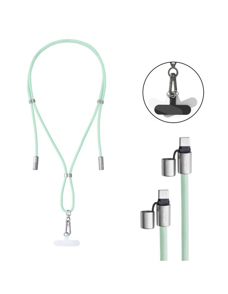 Handykette als Lade- + Datenkabel USB-C bis 1,65m grün cable USB USB C Verde