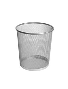 PAPELERA FOROFIS METAL REDONDA PLATA