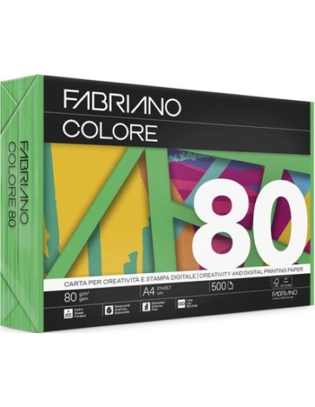 PAQUETE A4 500H 80G FABRIANO COLORE VERDE