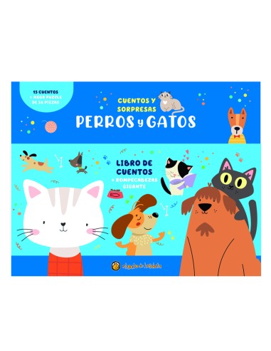 Perros y Gatos Caja con LibroPuzle Cuentos y sorpresas 