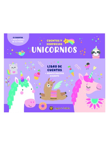 Unicornios Caja con LibroPuzle Cuentos y sorpresas 
