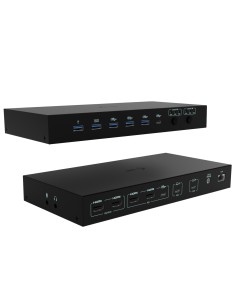 USB-C KVM Dock PRO for Three Hosts, Dual Video, with 2x Power Delivery, max 92W