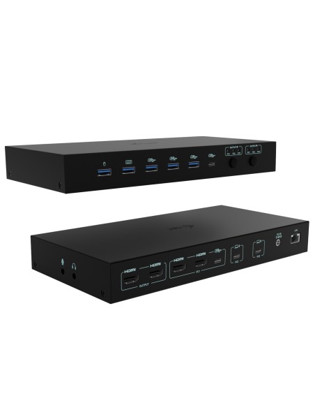 USB-C KVM Dock PRO for Three Hosts, Dual Video, with 2x Power Delivery, max 92W
