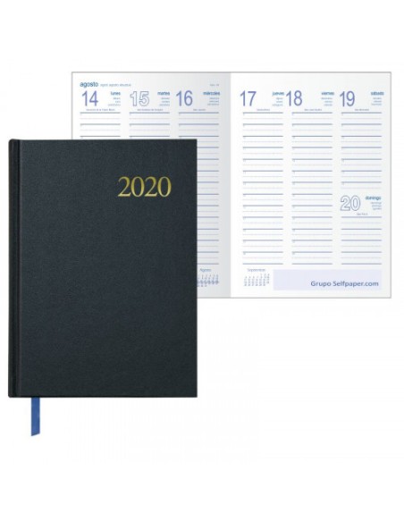 AGENDA SEGOVIA SEMANA VISTA 14 X 20 CM. COLOR NEGRO CATALÁN DOHE 11125