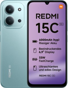 Redmi 15C 17,5 cm (6.9") 5G USB Tipo C 4 GB 128 GB 6000 mAh Verde