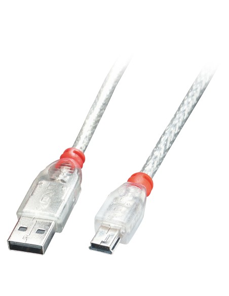41782 cable USB 1 m USB 2.0 USB A Mini-USB B Transparente