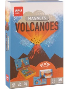 Juego magnetico educativo volcanes 35 piezas imantadas