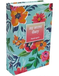 Caja fuerte con combinacion y forma de libro floral spirit