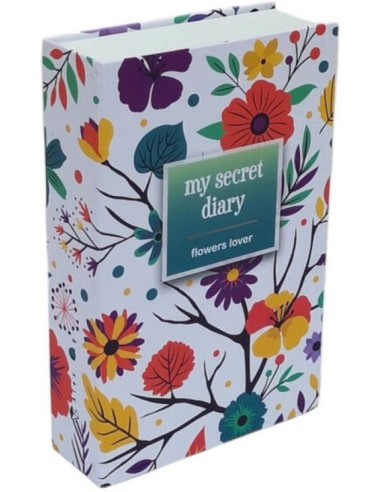 Caja fuerte con combinacion y forma de libro flowers lover