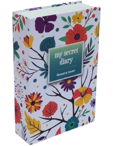 Caja fuerte con combinacion y forma de libro flowers lover