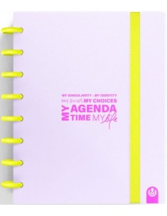 Agenda ingeniox my live semana vista a5 neon malva pastel