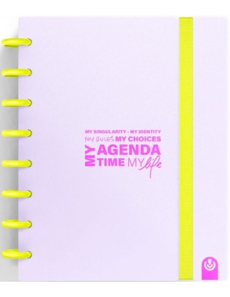 Agenda ingeniox my live semana vista a5 neon malva pastel