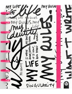 CUADERNO INGENIOX A5 80H CUADRICULA MY LIFE ROSA