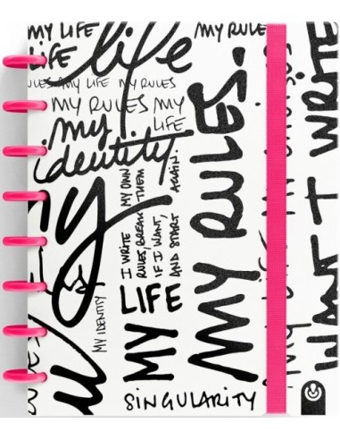 CUADERNO INGENIOX A5 80H CUADRICULA MY LIFE ROSA