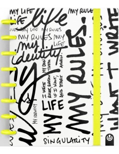 CUADERNO INGENIOX A5 80H CUADRICULA MY LIFE AMARILLO