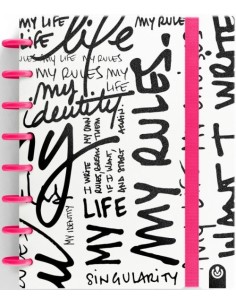 CUADERNO INGENIOX A5 80H RAYAS MY LIFE ROSA