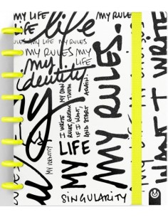 CUADERNO INGENIOX A5 80H RAYAS MY LIFE AMARILLO