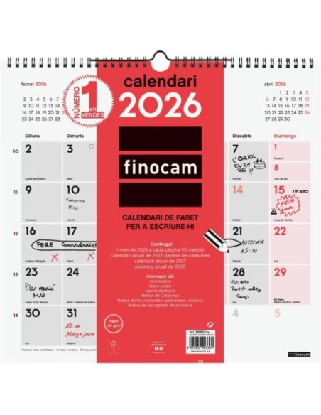 CAT CALENDARIO PARED 2026 ESCRIBIR L CATALAN