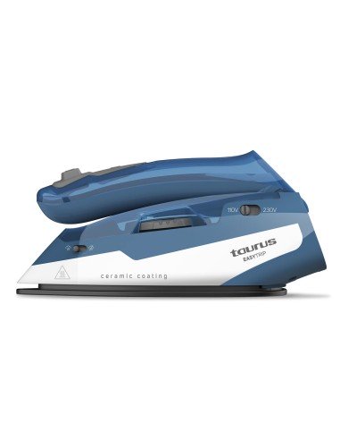 EasyTrip Plancha vapor-seco Suela de cerámica 1000 W Azul, Blanco