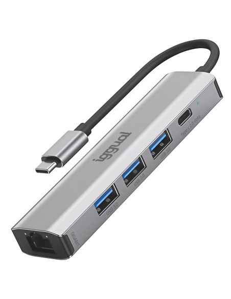 IGG320181 hub de interfaz USB 3.2 Gen 1 (3.1 Gen 1) Type-A 5000 Mbit/s Gris