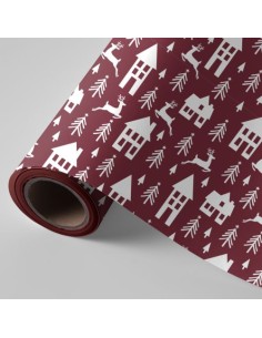 BOBINA PAPEL REGALO FANTASIA NAVIDAD CASITAS 62CMX4KG