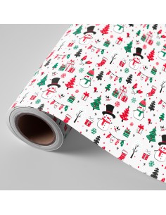 BOBINA PAPEL REGALO FANTASIA NAVIDAD MUNECO NIEVE 62CMX4KG
