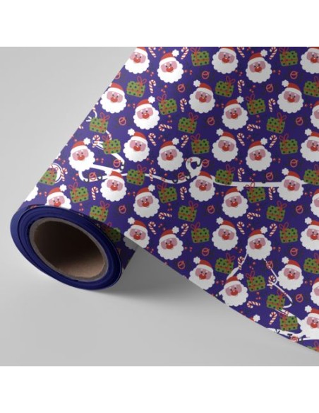 BOBINA PAPEL REGALO FANTASIA NAVIDAD PAPA NOEL 62CMX4KG