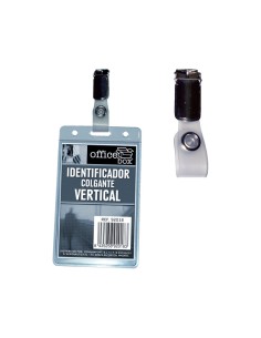 IDENT. VERTICAL C/PINZA OFFICE BOX TRANSP. 92019 - Pack de 10 unidades