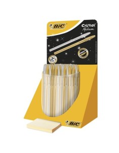 Cristal Medium Negro, Azul Bolígrafo de punta retráctil con pulsador Medio 40 pieza(s)