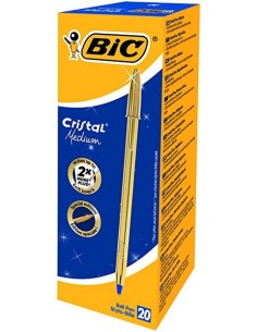 Cristal Medium Azul Clip-on retractable ballpoint pen Medio 20 pieza(s)