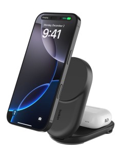 Qi2 Fitness tracker, Auriculares, Smartphone, Reloj inteligente Negro USB Cargador inalámbrico Carga rápida Interior