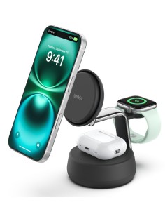 Qi2 Fitness tracker, Auriculares, Smartphone, Reloj inteligente Negro USB Cargador inalámbrico Carga rápida Interior