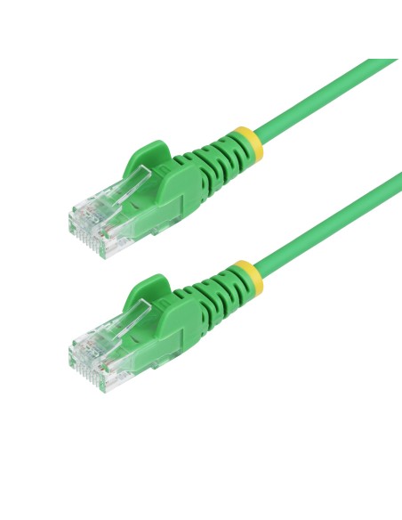 Cable de Red Ethernet CAT6 Delgado sin Enganches Verde de 2m - Cable RJ45 Snagless Slim 28AWG - Alambre de Cobre Puro - PoE 100W
