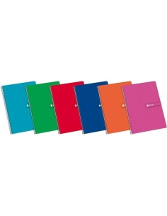 ENRI CUADERNO ESPIRAL FOLIO T/ DURA 80H DOBLE PAUTA 3MM COLORES SURTIDOS -5U-