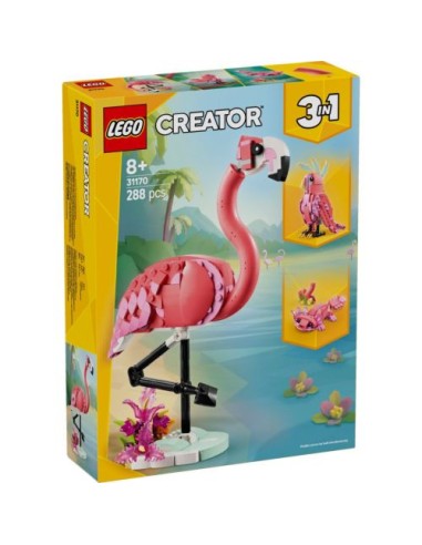 FAUNA SALVAJE FLAMENCO ROSA 3 EN 1 LEGO