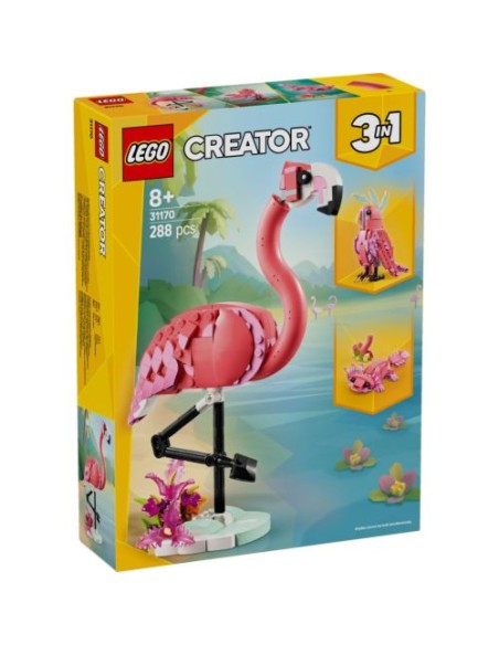 FAUNA SALVAJE FLAMENCO ROSA 3 EN 1 LEGO