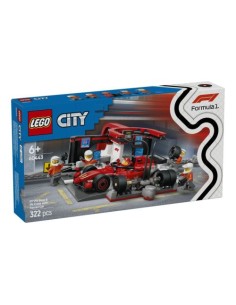 PARADA EN BOXES DE F1 Y EQUIPO DE MECANICOS LEGO
